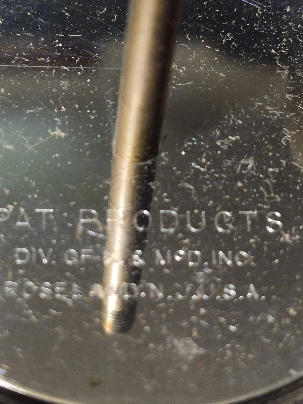 Vintage Pat Products Brass Roll Stamp Dispenser Holder Desk Accessory